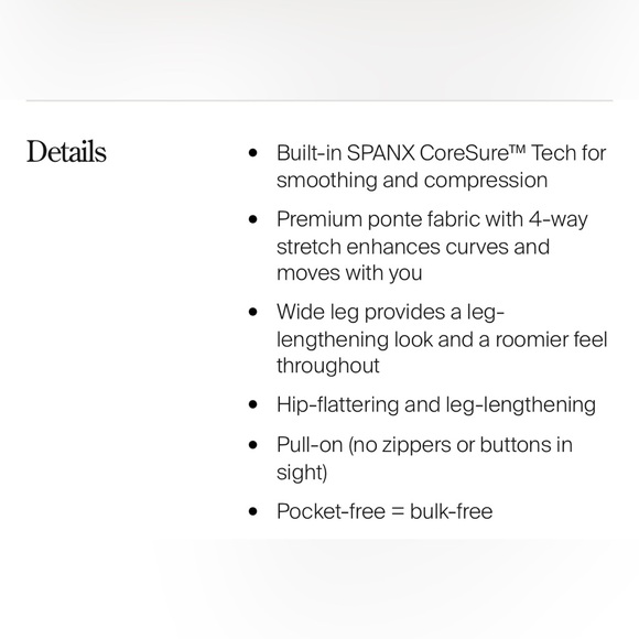 Spanx The Perfect Pant Wide Leg ponte pants sz M petite BLACK - Picture 8 of 8